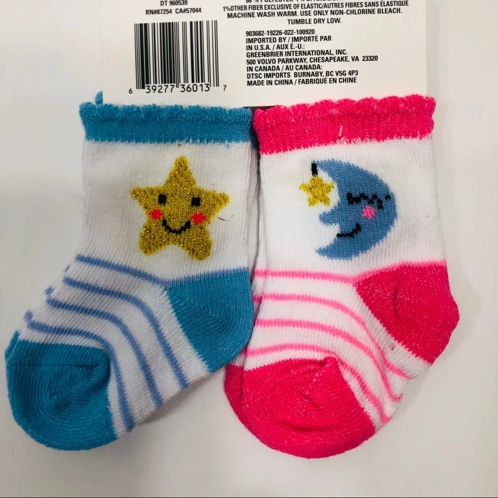 “Angel of Mine” Two Pair Baby Socks